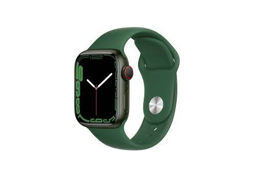 Apple Watch Series 7 (GPS + Cellular) 41mm Aluminum Case with Clover Sport Band Green