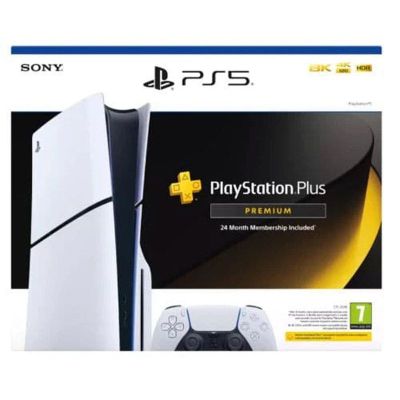 Sony PlayStation 5 (PS5) Disc Console (Model Group – Slim) With PS Plus Premium 24 Month Subscription